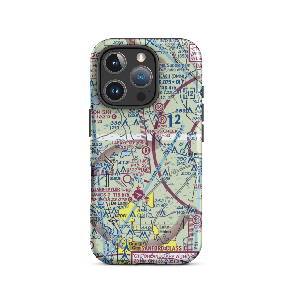 Lafayette Landings Airport (FD90) VFR Sectional  Tough iPhone Case iPhone 16 Pro model shown