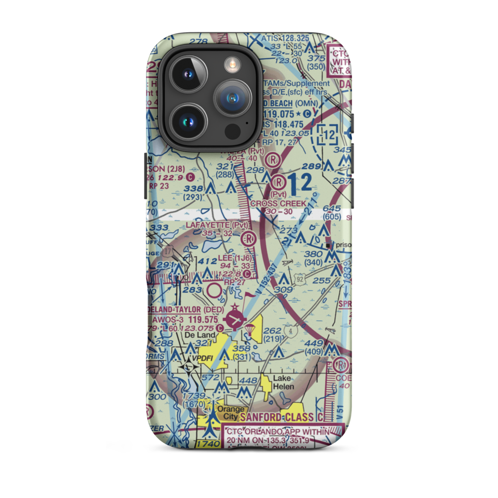 Lafayette Landings Airport (FD90) VFR Sectional  Tough iPhone Case iPhone 16 Pro Max model shown