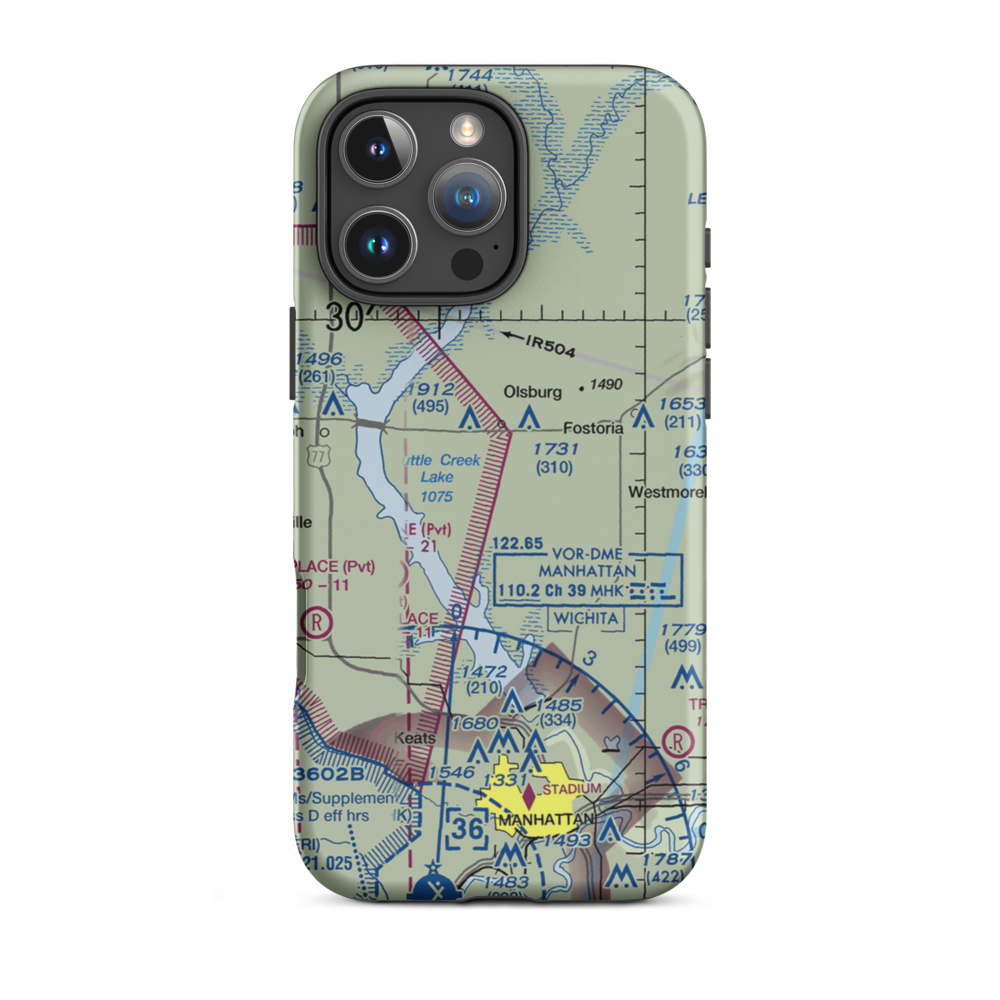 Laflin Ranch Airport (SN99) VFR Sectional  Tough iPhone Case iPhone 16 Pro Max model shown
