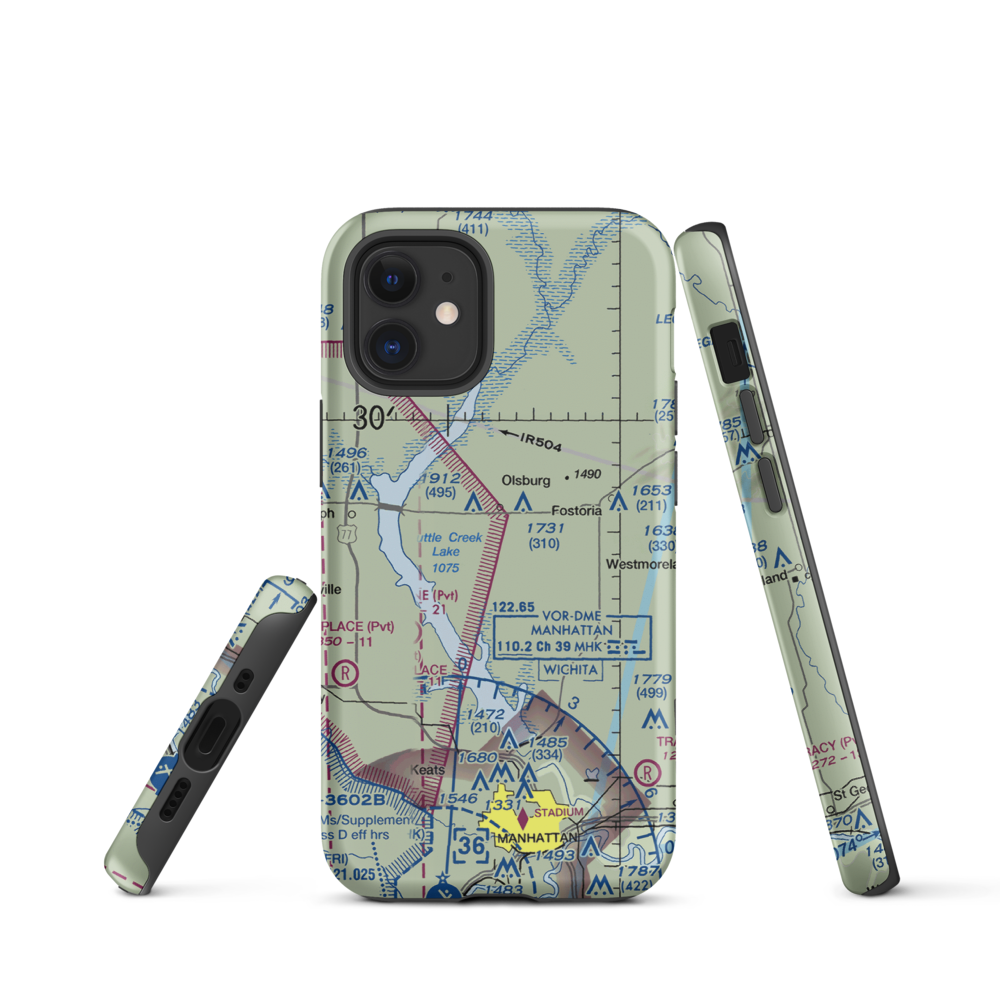Laflin Ranch Airport (SN99) VFR Sectional  Tough iPhone Case iPhone 12 mini model shown