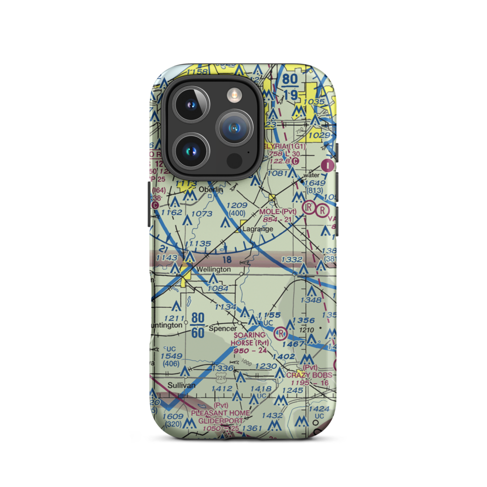 Lagrange Airport (92D) VFR Sectional  Tough iPhone Case iPhone 16 Pro model shown