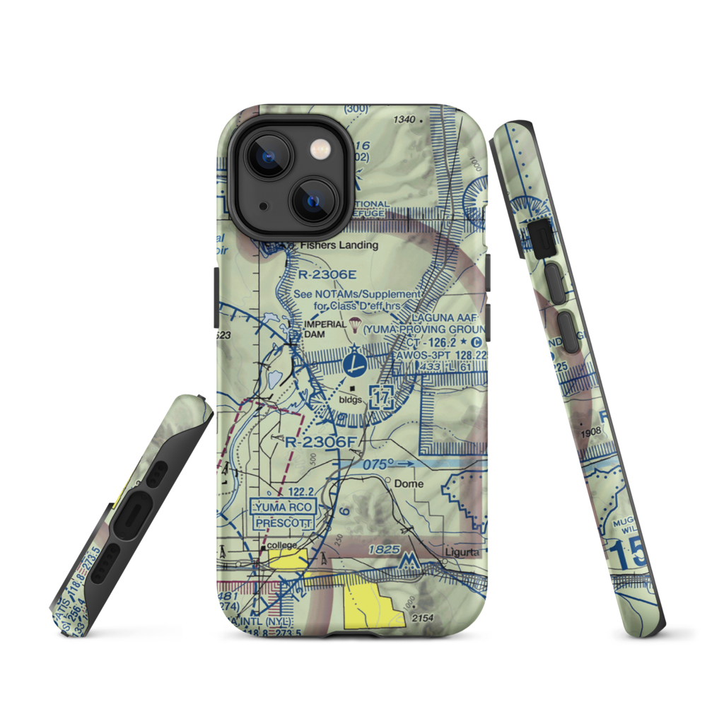 Laguna Army Airfield (LGF) VFR Sectional  Tough iPhone Case iPhone 14 model shown