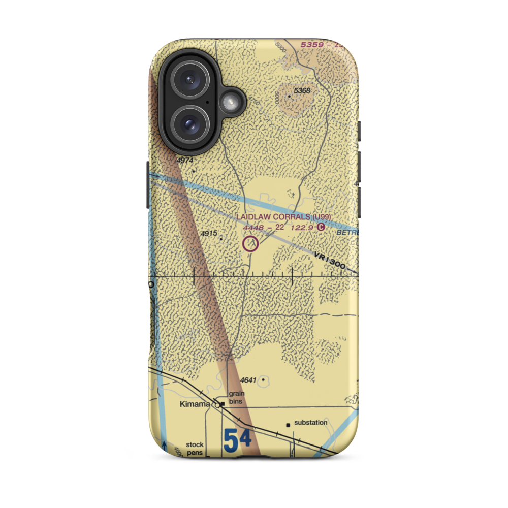 Laidlaw Corrals Airport (U99) VFR Sectional  Tough iPhone Case iPhone 16 Plus model shown