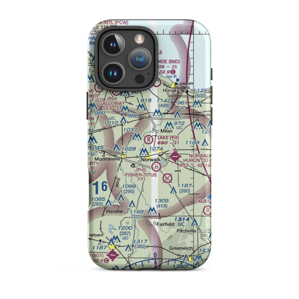 Lake Air Ranch Airport (87OI) VFR Sectional  Tough iPhone Case iPhone 16 Pro Max model shown