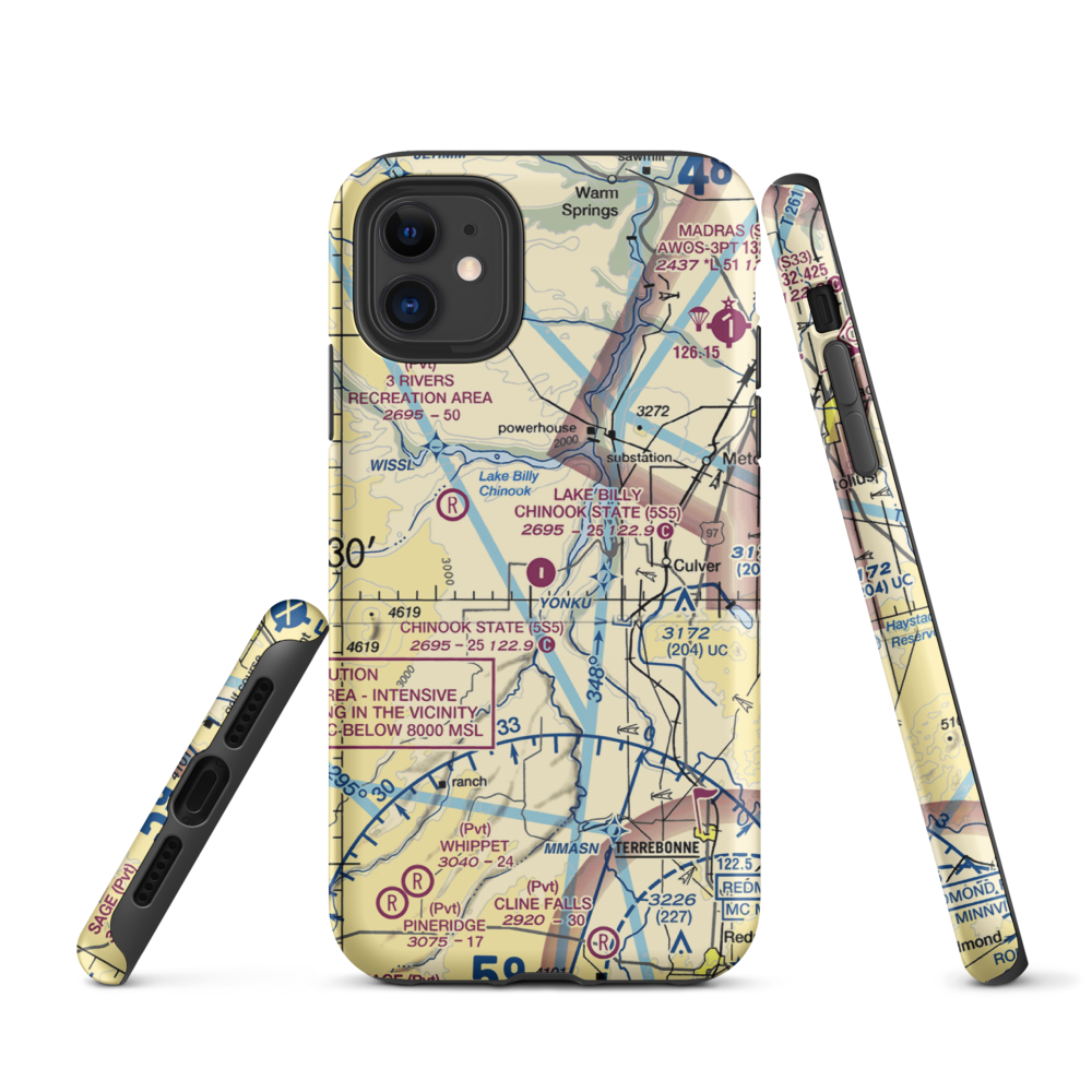 Lake Billy Chinook State Airport (5S5) VFR Sectional  Tough iPhone Case iPhone 11 model shown