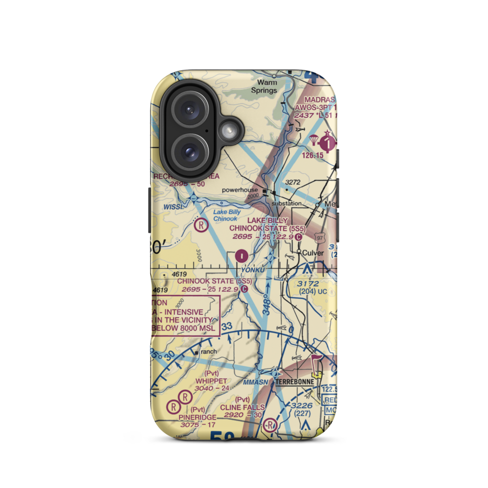 Lake Billy Chinook State Airport (5S5) VFR Sectional  Tough iPhone Case iPhone 16 model shown