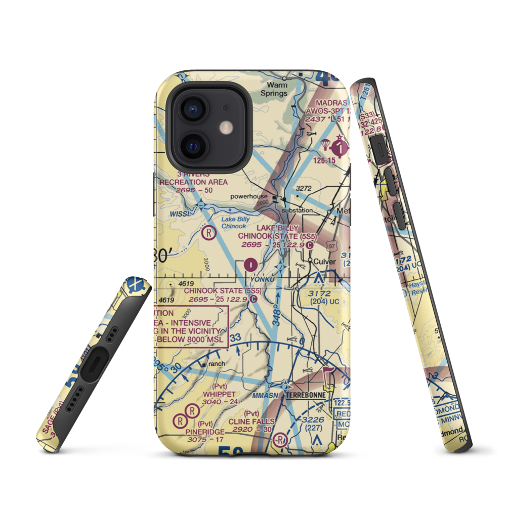 Lake Billy Chinook State Airport (5S5) VFR Sectional  Tough iPhone Case iPhone 12 model shown