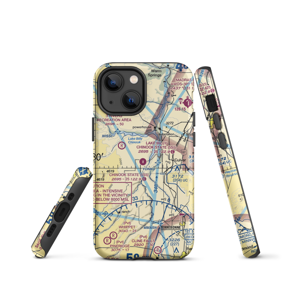 Lake Billy Chinook State Airport (5S5) VFR Sectional  Tough iPhone Case iPhone 13 mini model shown