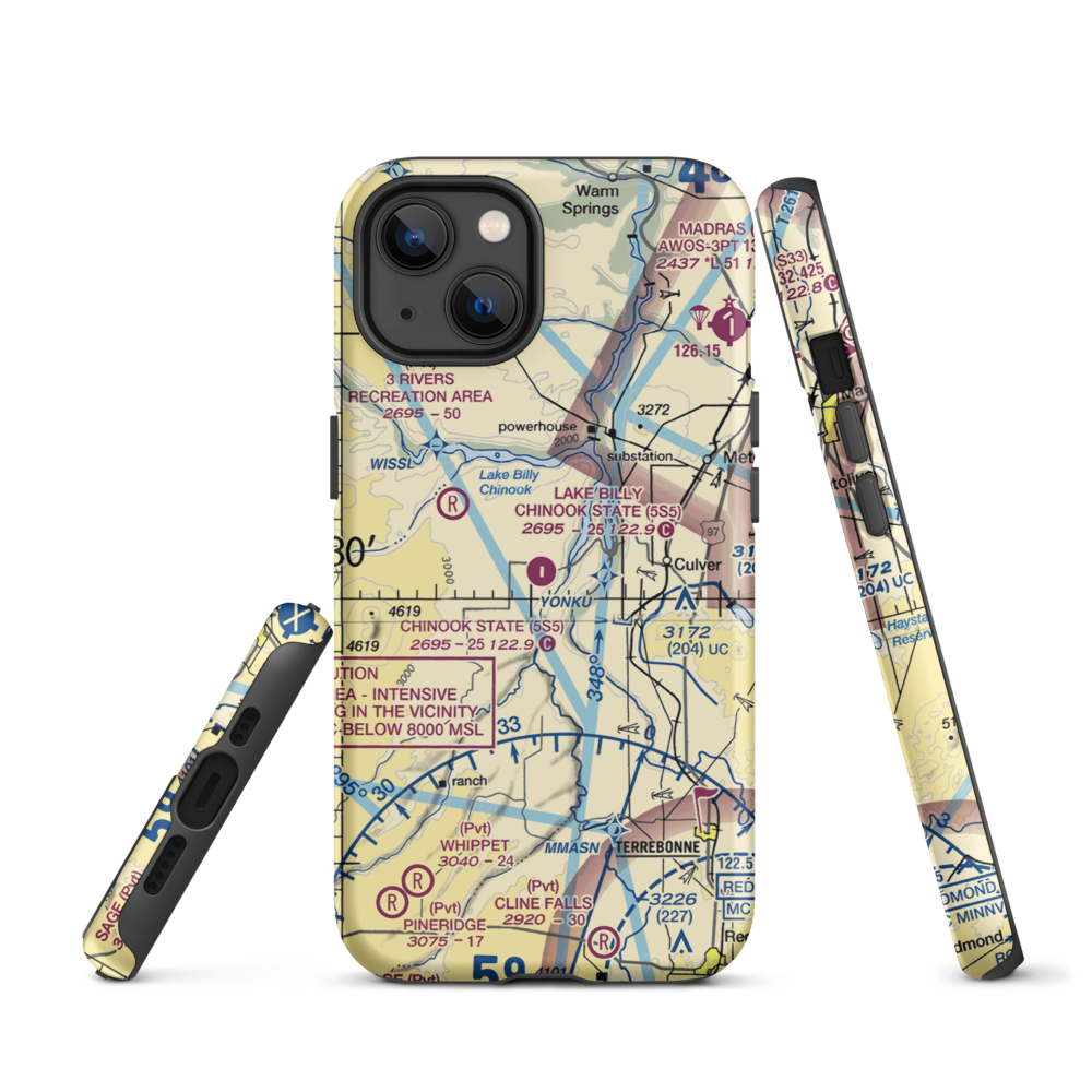Lake Billy Chinook State Airport (5S5) VFR Sectional  Tough iPhone Case iPhone 13 model shown