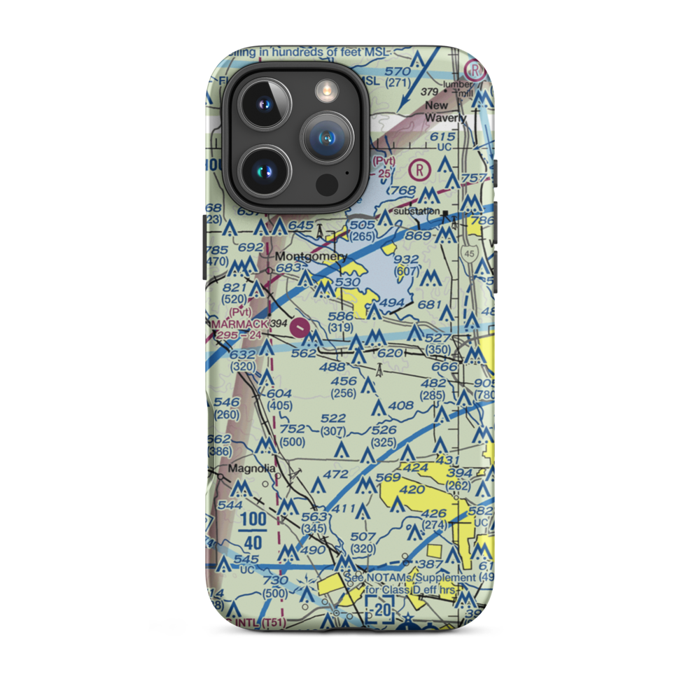 Lake Bonanza Airport (33TA) VFR Sectional  Tough iPhone Case iPhone 16 Pro Max model shown