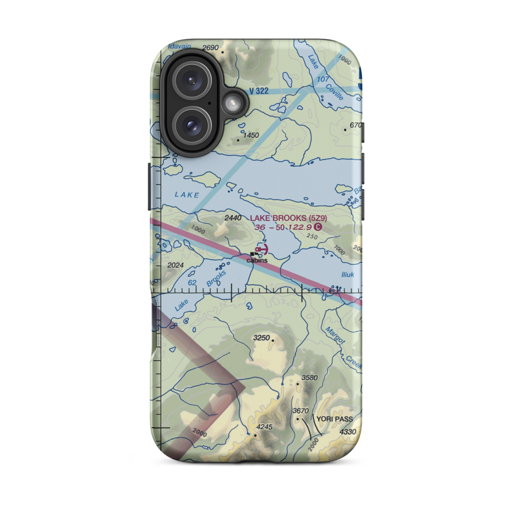 Lake Brooks Seaplane Base (5Z9) VFR Sectional  Tough iPhone Case iPhone 16 Plus model shown