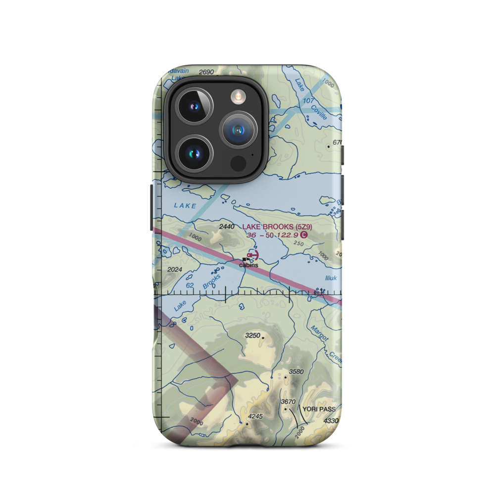 Lake Brooks Seaplane Base (5Z9) VFR Sectional  Tough iPhone Case iPhone 16 Pro model shown