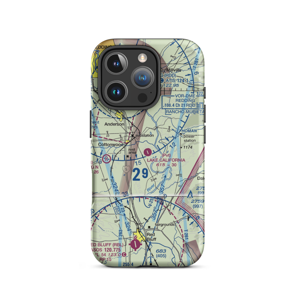 Lake California Air Park (68CA) VFR Sectional  Tough iPhone Case iPhone 16 Pro model shown