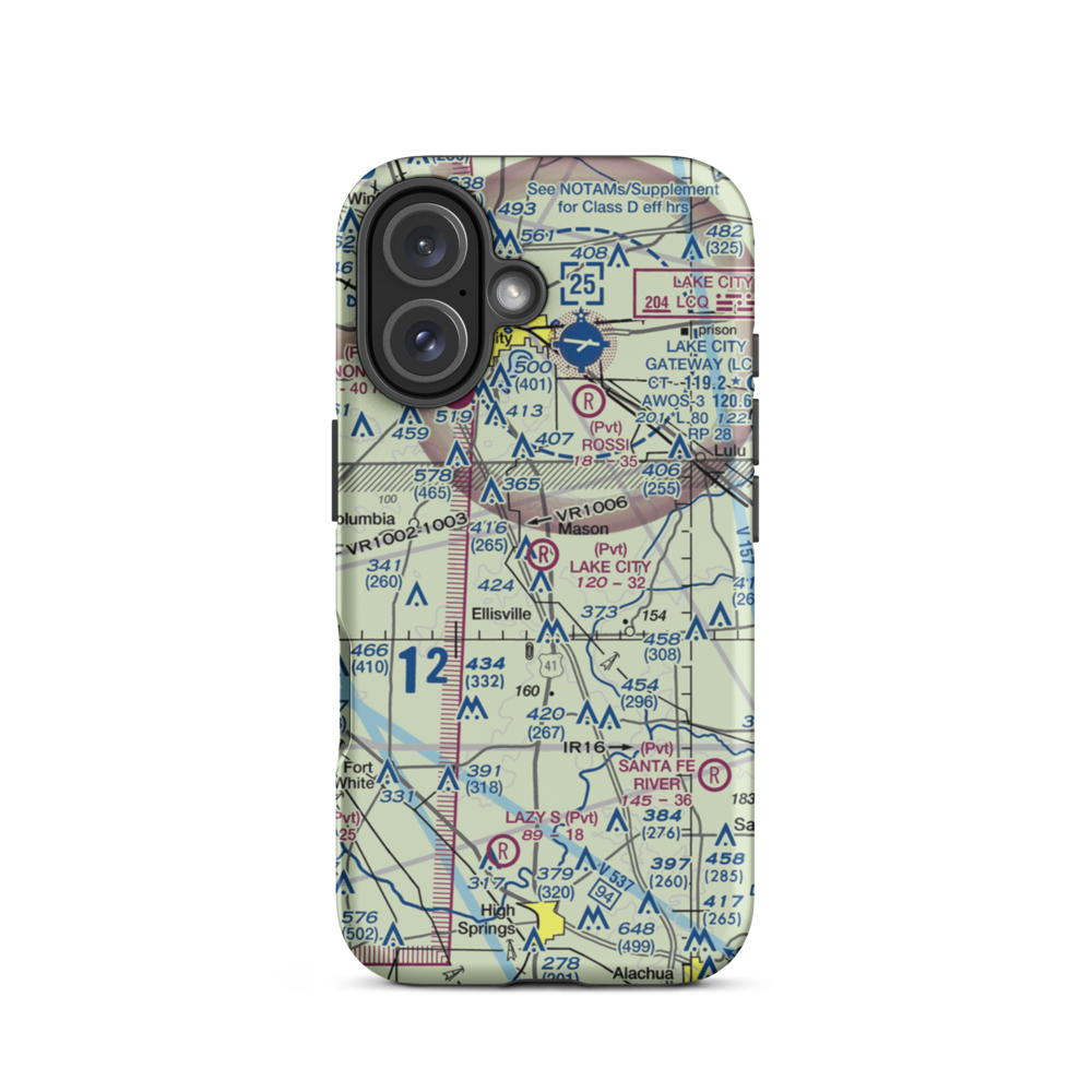 Lake City Airpark (FL27) VFR Sectional  Tough iPhone Case iPhone 16 model shown