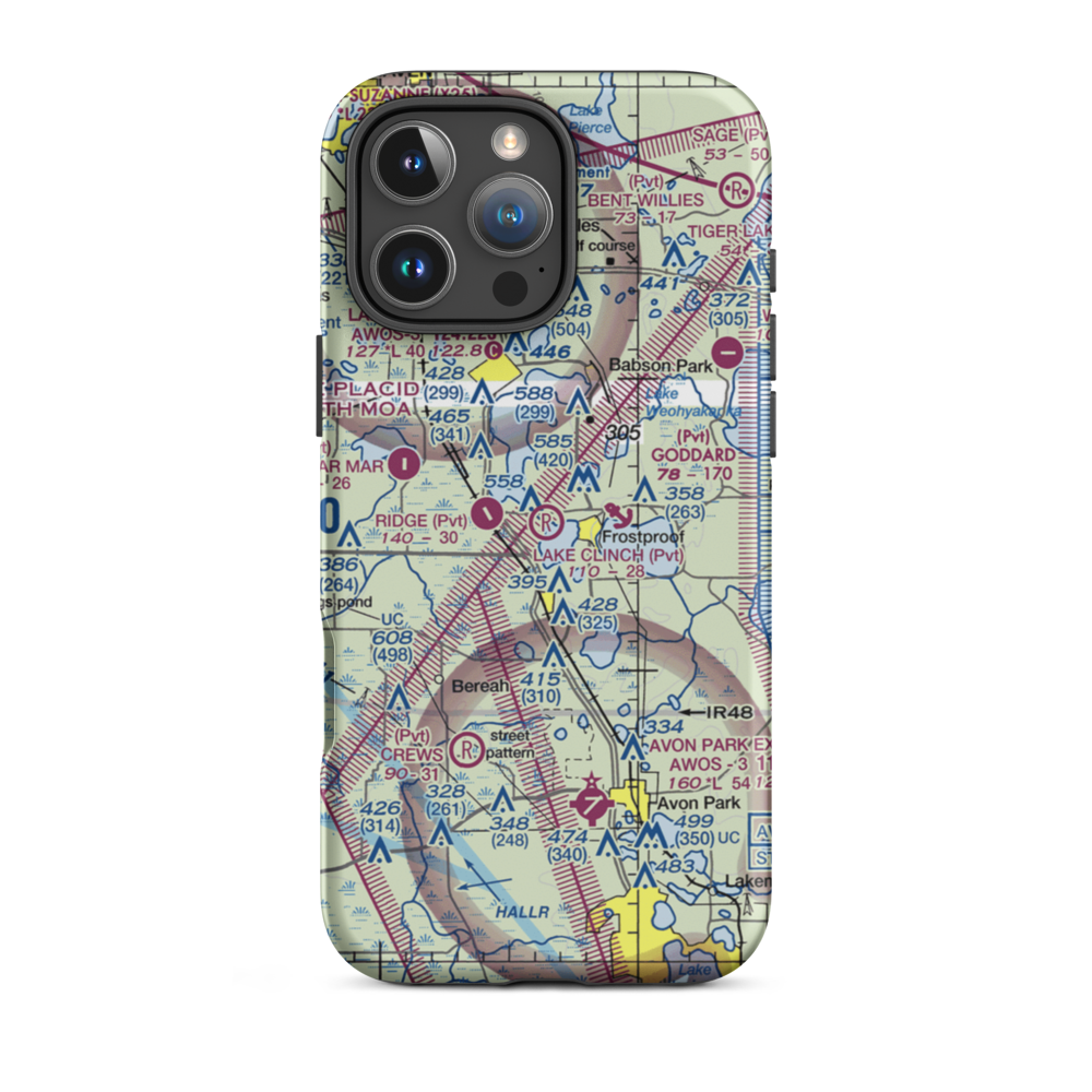 Lake Clinch Airpark (52FL) VFR Sectional  Tough iPhone Case iPhone 16 Pro Max model shown