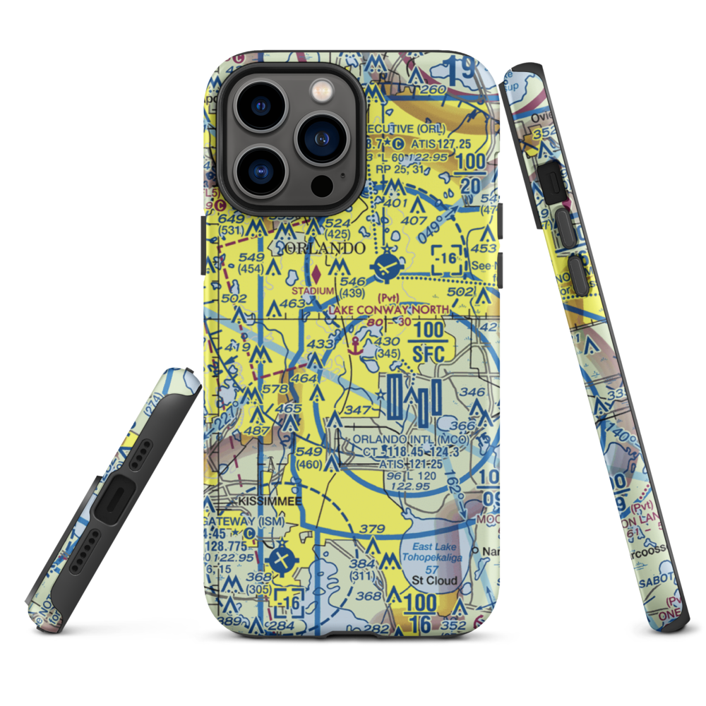 Lake Conway North Seaplane Base (91FL) VFR Sectional  Tough iPhone Case iPhone 13 Pro Max model shown