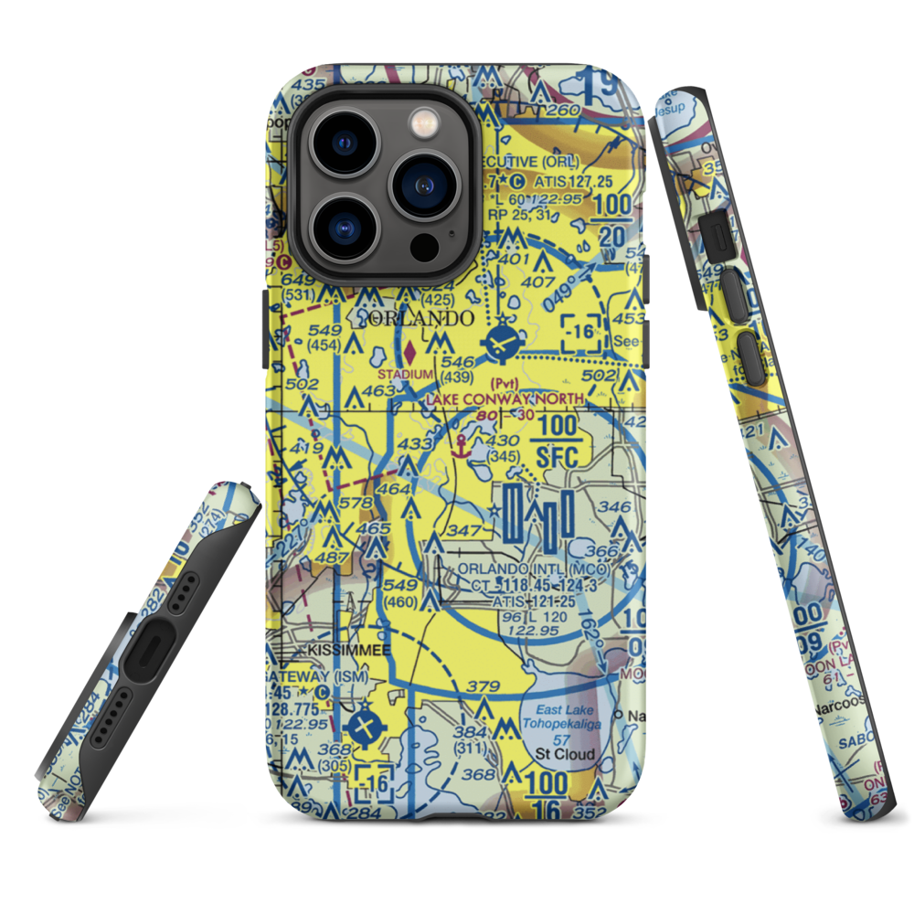 Lake Conway North Seaplane Base (91FL) VFR Sectional  Tough iPhone Case iPhone 14 Pro Max model shown