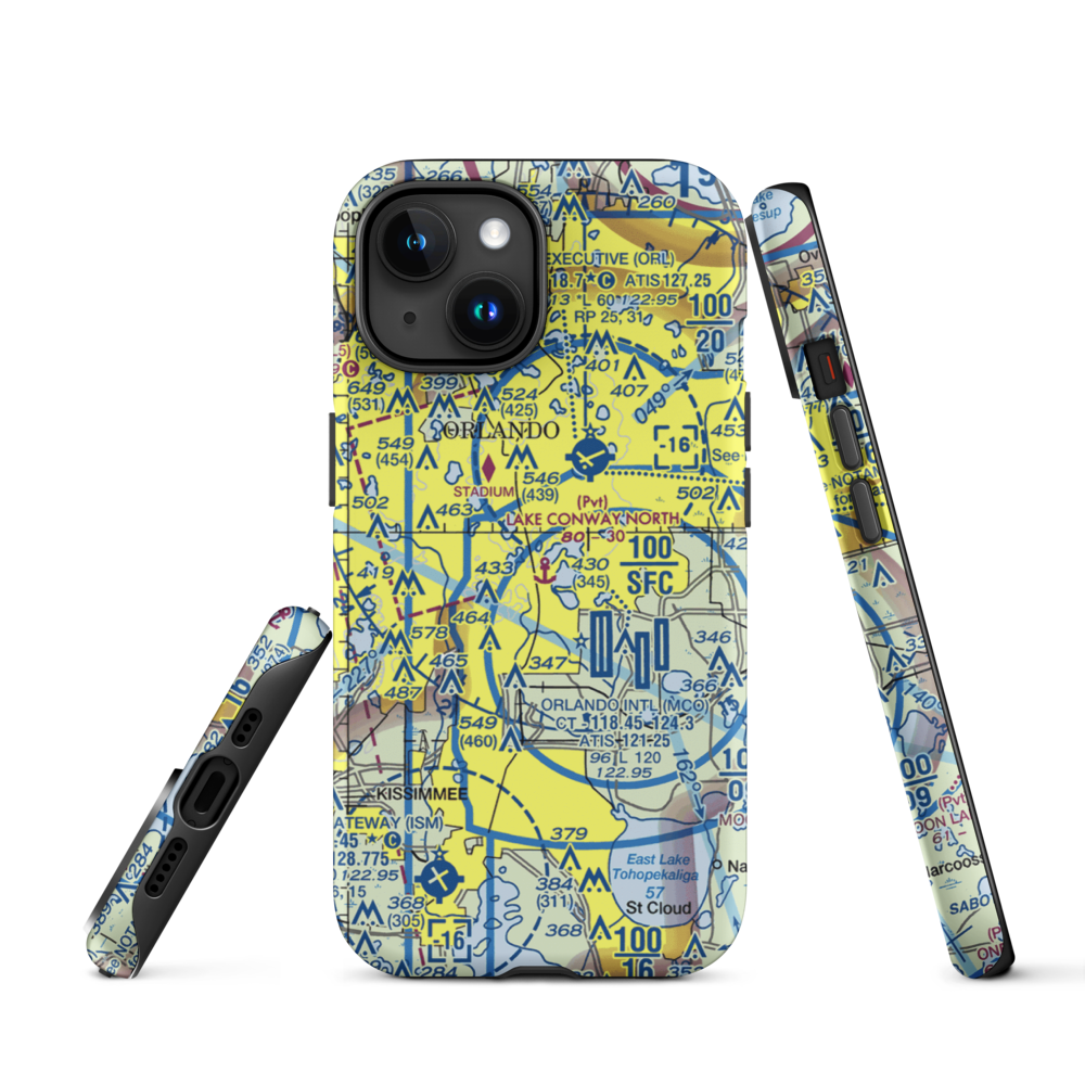 Lake Conway North Seaplane Base (91FL) VFR Sectional  Tough iPhone Case iPhone 15 model shown