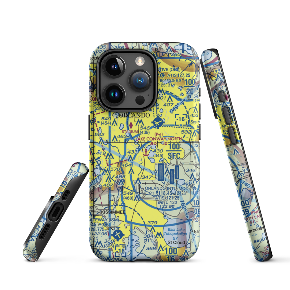 Lake Conway North Seaplane Base (91FL) VFR Sectional  Tough iPhone Case iPhone 15 Pro model shown