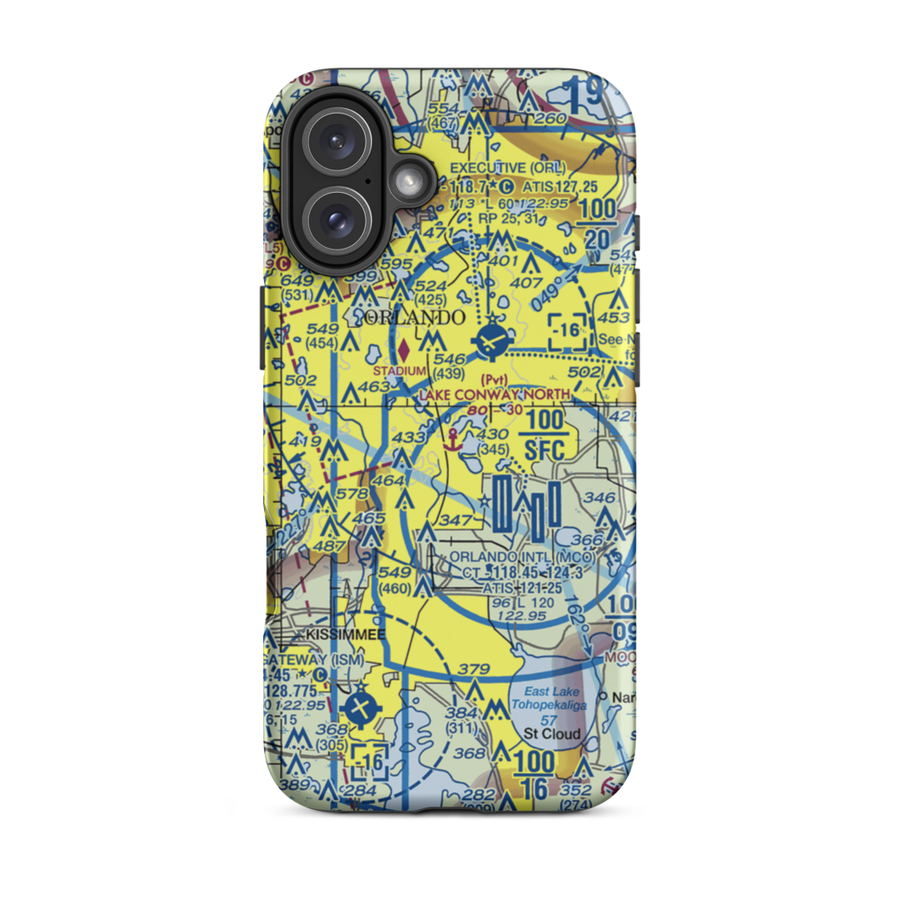 Lake Conway North Seaplane Base (91FL) VFR Sectional  Tough iPhone Case iPhone 16 Plus model shown