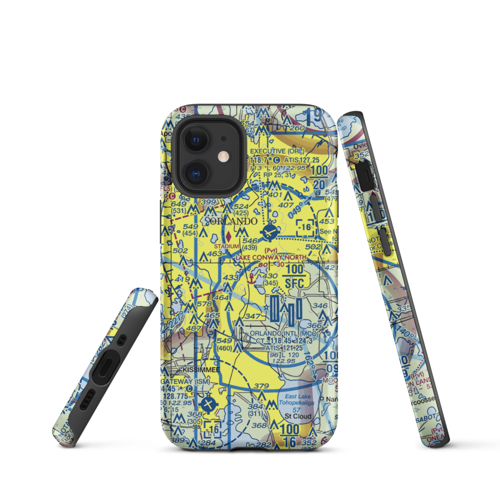 Lake Conway North Seaplane Base (91FL) VFR Sectional  Tough iPhone Case iPhone 12 mini model shown