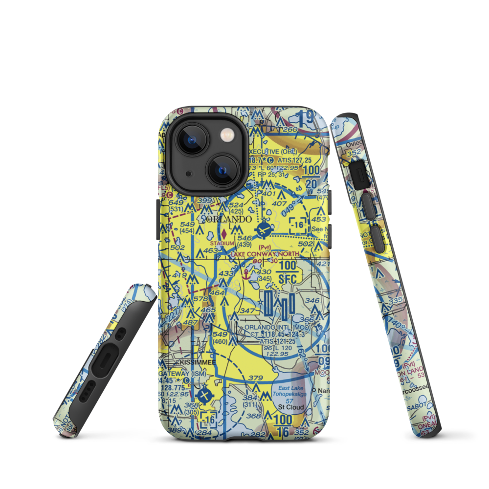 Lake Conway North Seaplane Base (91FL) VFR Sectional  Tough iPhone Case iPhone 13 mini model shown