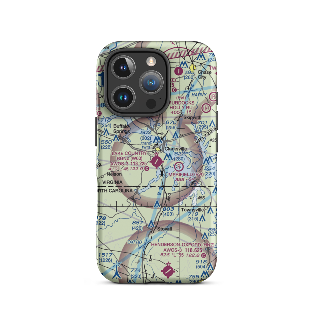 Lake Country Regional Airport (W63) VFR Sectional  Tough iPhone Case iPhone 16 Pro model shown