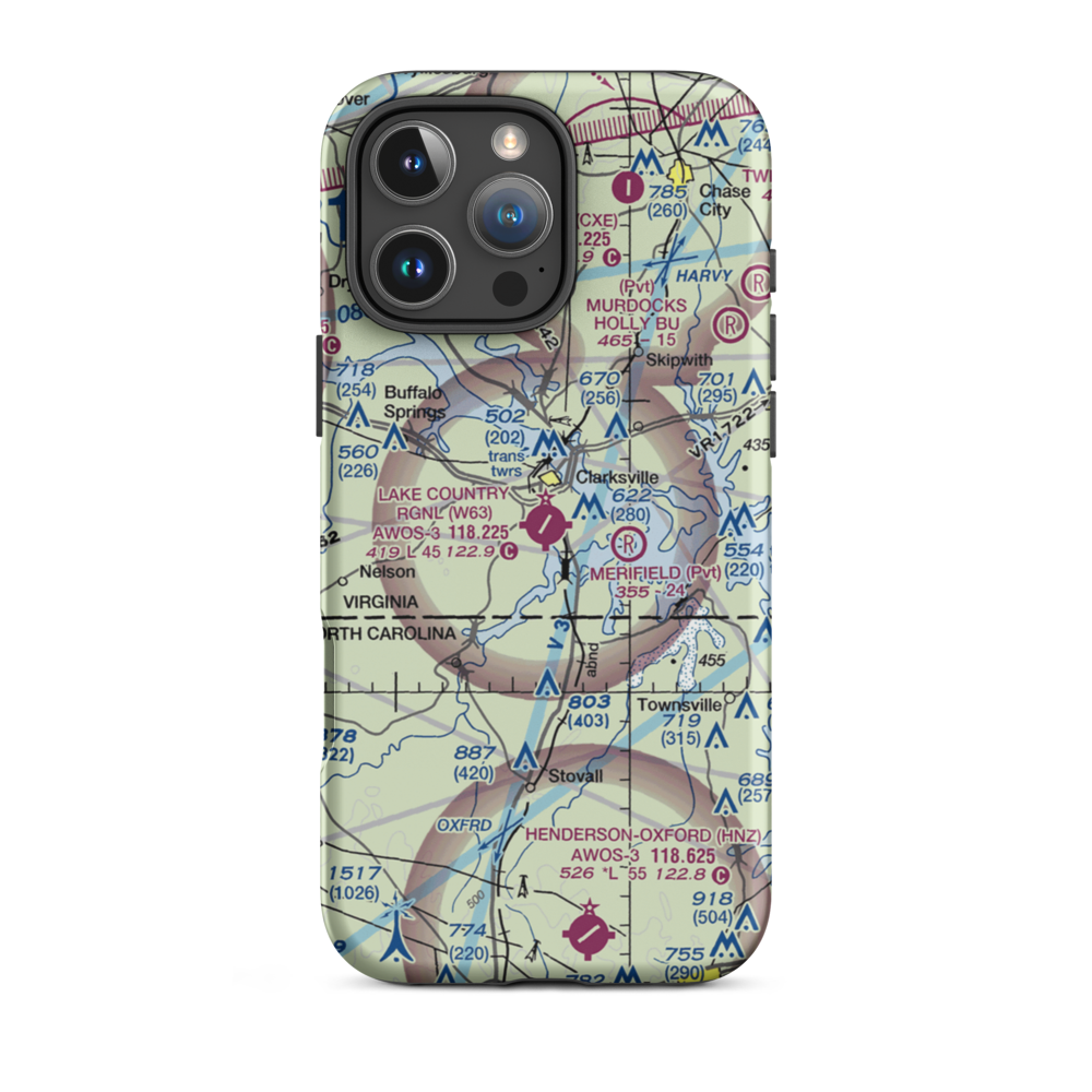 Lake Country Regional Airport (W63) VFR Sectional  Tough iPhone Case iPhone 16 Pro Max model shown