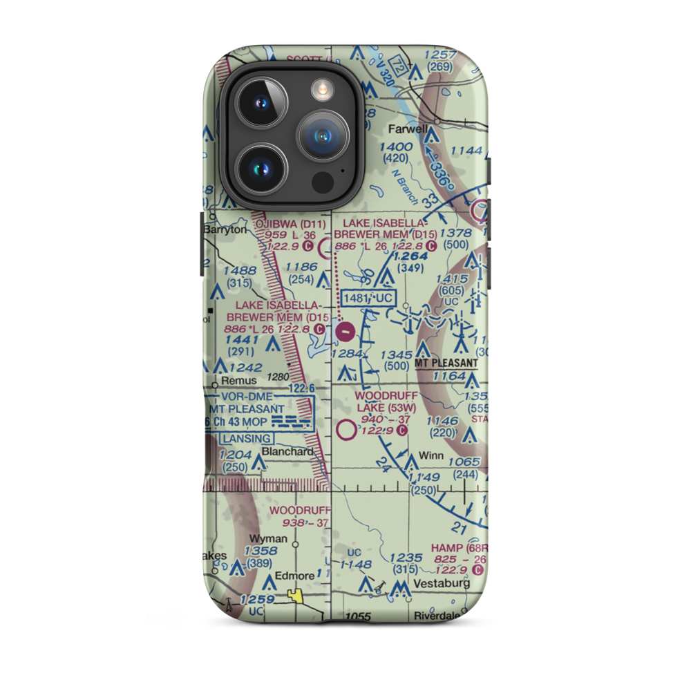 Lake Isabella Airpark (D15) VFR Sectional  Tough iPhone Case iPhone 16 Pro Max model shown