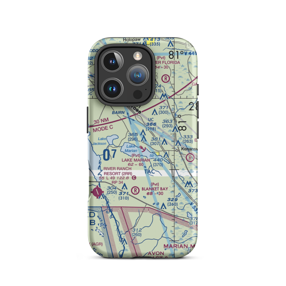 Lake Marian Seaplane Base (80FA) VFR Sectional  Tough iPhone Case iPhone 16 Pro model shown
