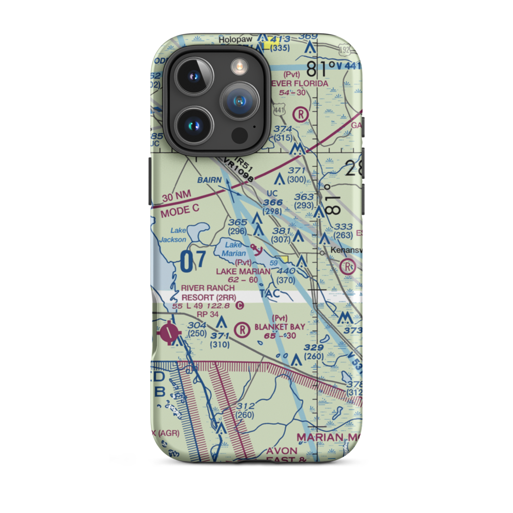 Lake Marian Seaplane Base (80FA) VFR Sectional  Tough iPhone Case iPhone 16 Pro Max model shown