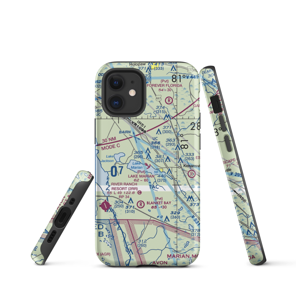 Lake Marian Seaplane Base (80FA) VFR Sectional  Tough iPhone Case iPhone 12 mini model shown