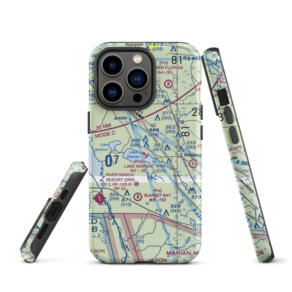 Lake Marian Seaplane Base (80FA) VFR Sectional  Tough iPhone Case iPhone 13 Pro model shown