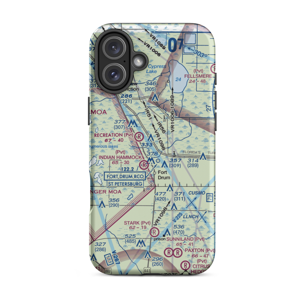 Lake Montaza Airport (83FD) VFR Sectional  Tough iPhone Case iPhone 16 Plus model shown