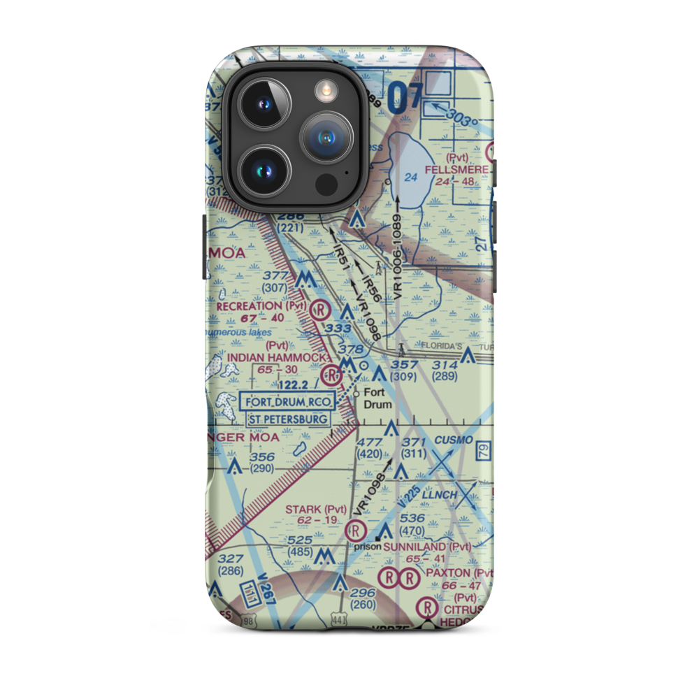 Lake Montaza Airport (83FD) VFR Sectional  Tough iPhone Case iPhone 16 Pro Max model shown