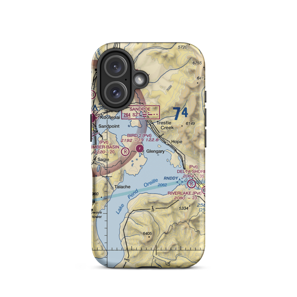 Lake Pend Oreille Seaplane Base (S96) VFR Sectional  Tough iPhone Case iPhone 16 model shown
