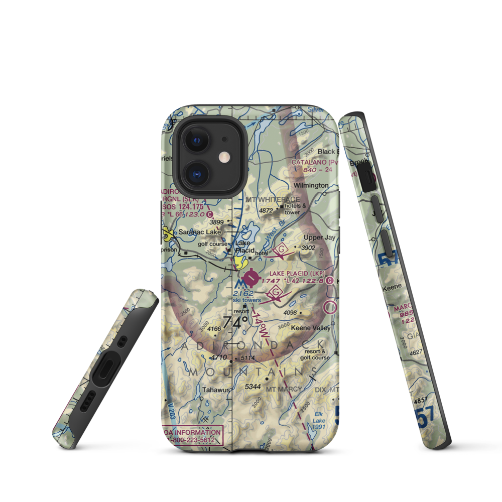 Lake Placid Airport (LKP) VFR Sectional  Tough iPhone Case iPhone 12 mini model shown