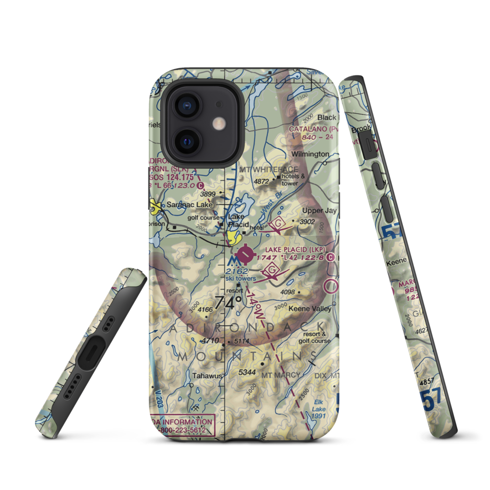Lake Placid Airport (LKP) VFR Sectional  Tough iPhone Case iPhone 12 model shown