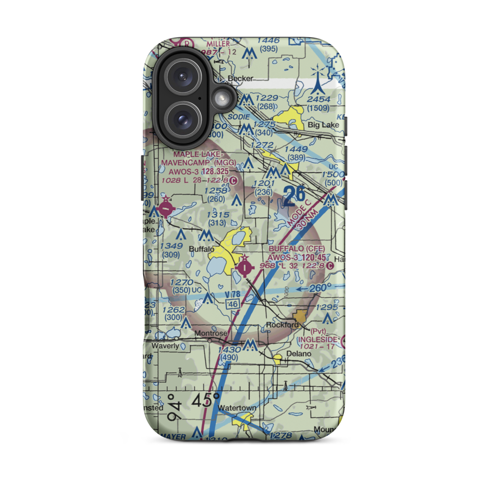 Lake Pulaski Seaplane Base (MY73) VFR Sectional  Tough iPhone Case iPhone 16 Plus model shown