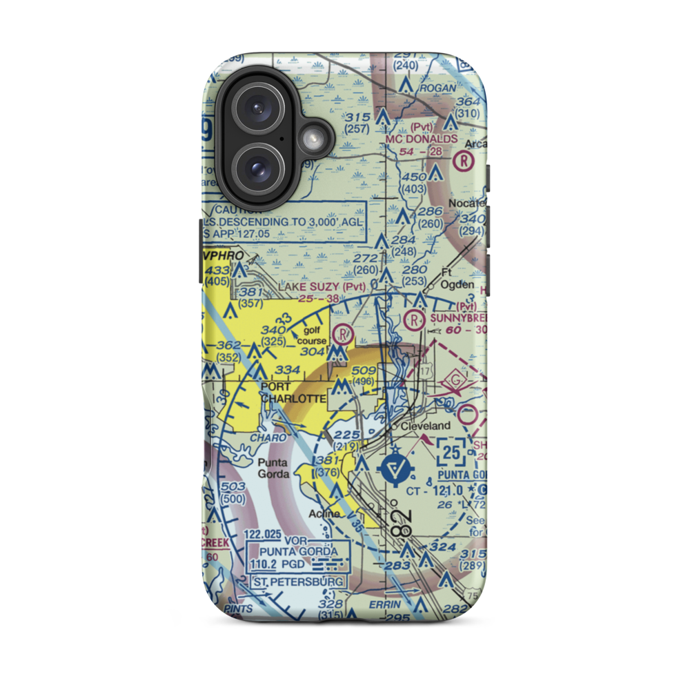 Lake Suzy Estates Airport (20FL) VFR Sectional  Tough iPhone Case iPhone 16 Plus model shown