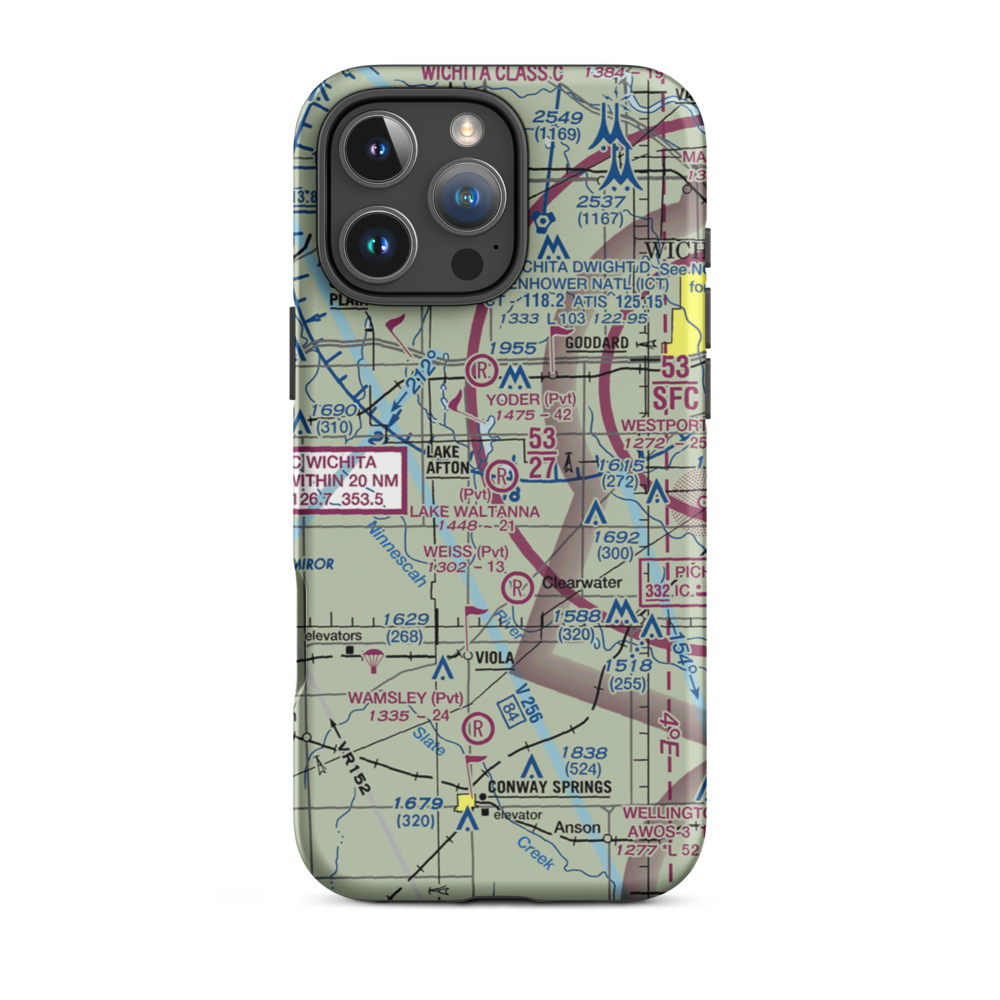 Lake Waltanna Airport (SN65) VFR Sectional  Tough iPhone Case iPhone 16 Pro Max model shown