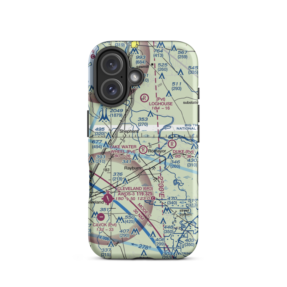Lake Water Wheel Airport (XS99) VFR Sectional  Tough iPhone Case iPhone 16 model shown