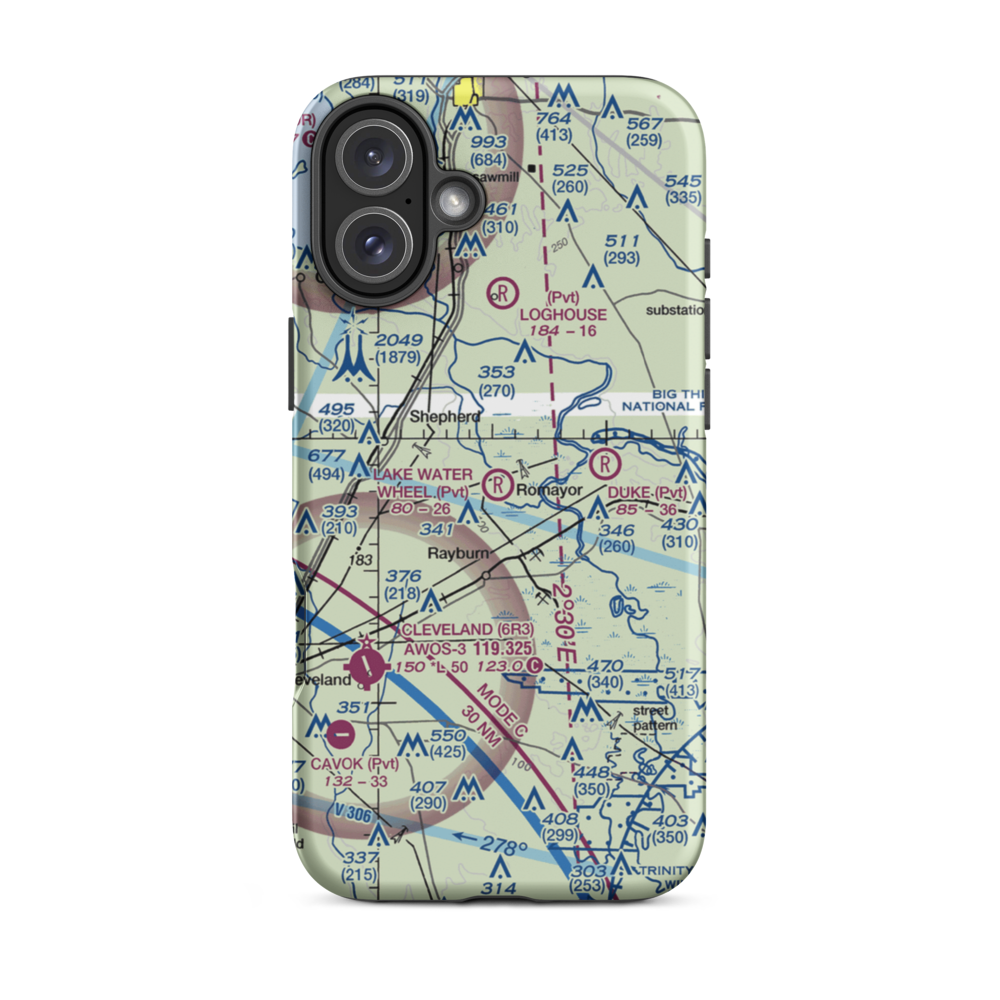 Lake Water Wheel Airport (XS99) VFR Sectional  Tough iPhone Case iPhone 16 Plus model shown