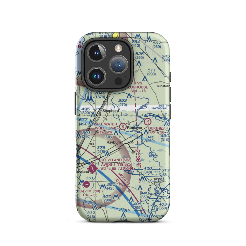 Lake Water Wheel Airport (XS99) VFR Sectional  Tough iPhone Case iPhone 16 Pro model shown