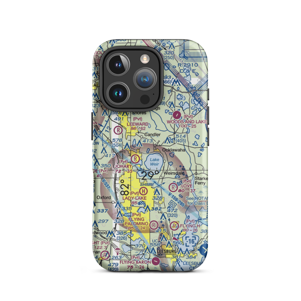 Lake Weir Seaplane Base (24FA) VFR Sectional  Tough iPhone Case iPhone 16 Pro model shown