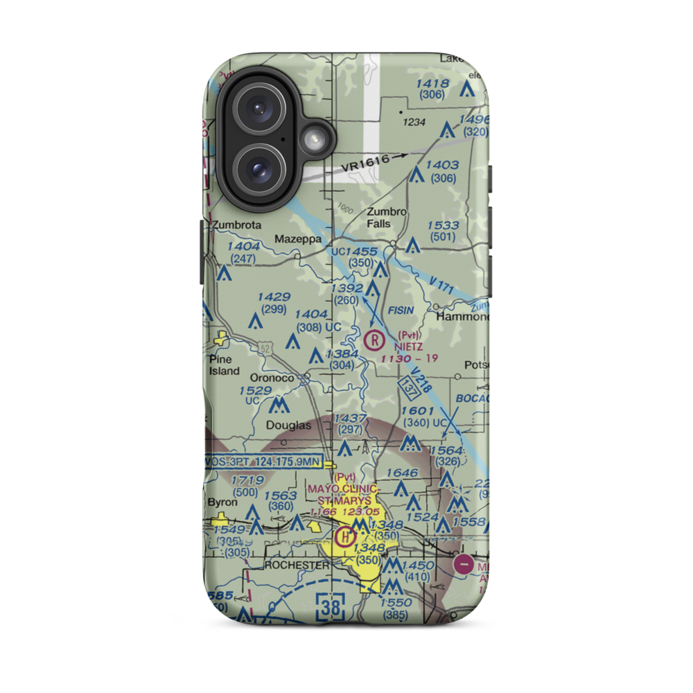 Lake Zumbro Seaplane Base (8MN0) VFR Sectional  Tough iPhone Case iPhone 16 Plus model shown