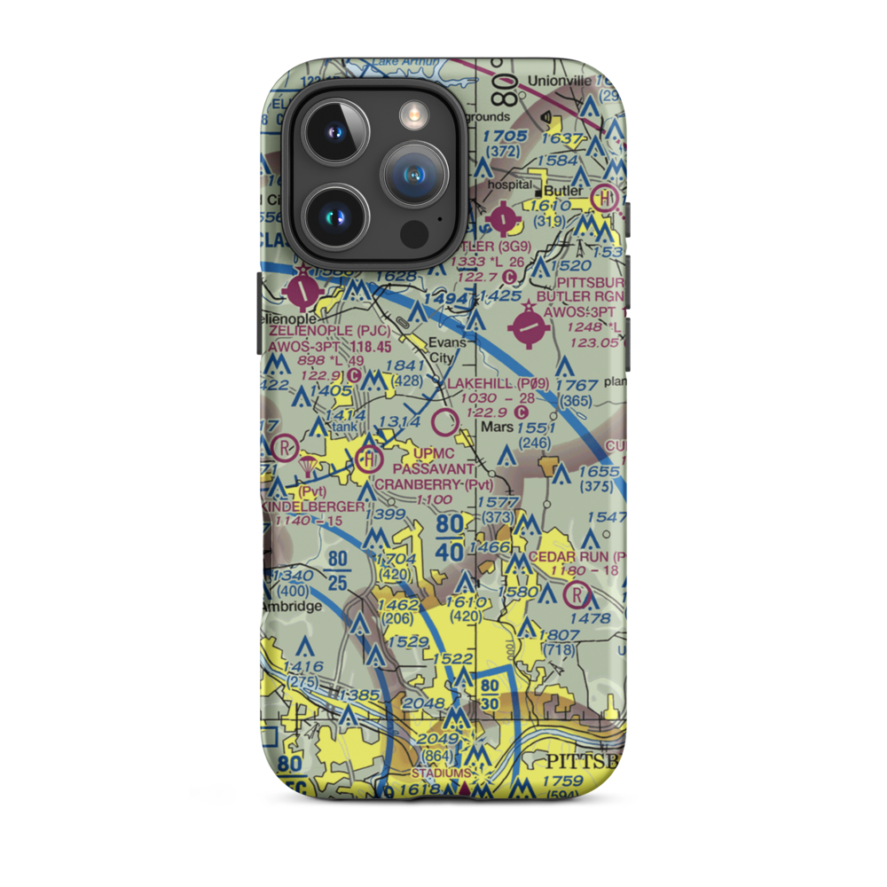 Lakehill Airport (P09) VFR Sectional  Tough iPhone Case iPhone 16 Pro Max model shown