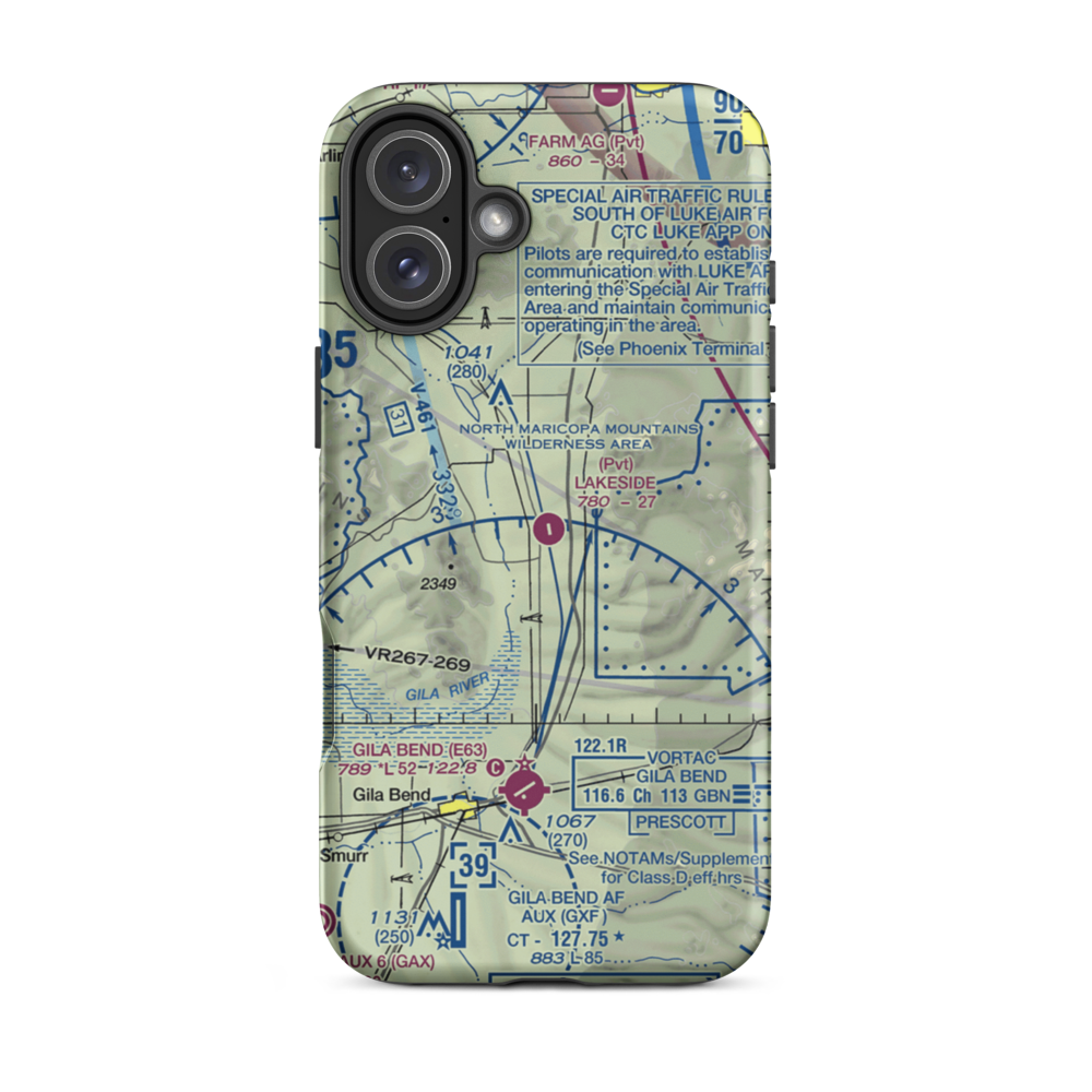 Lakeside Airpark (AZ05) VFR Sectional  Tough iPhone Case iPhone 16 Plus model shown