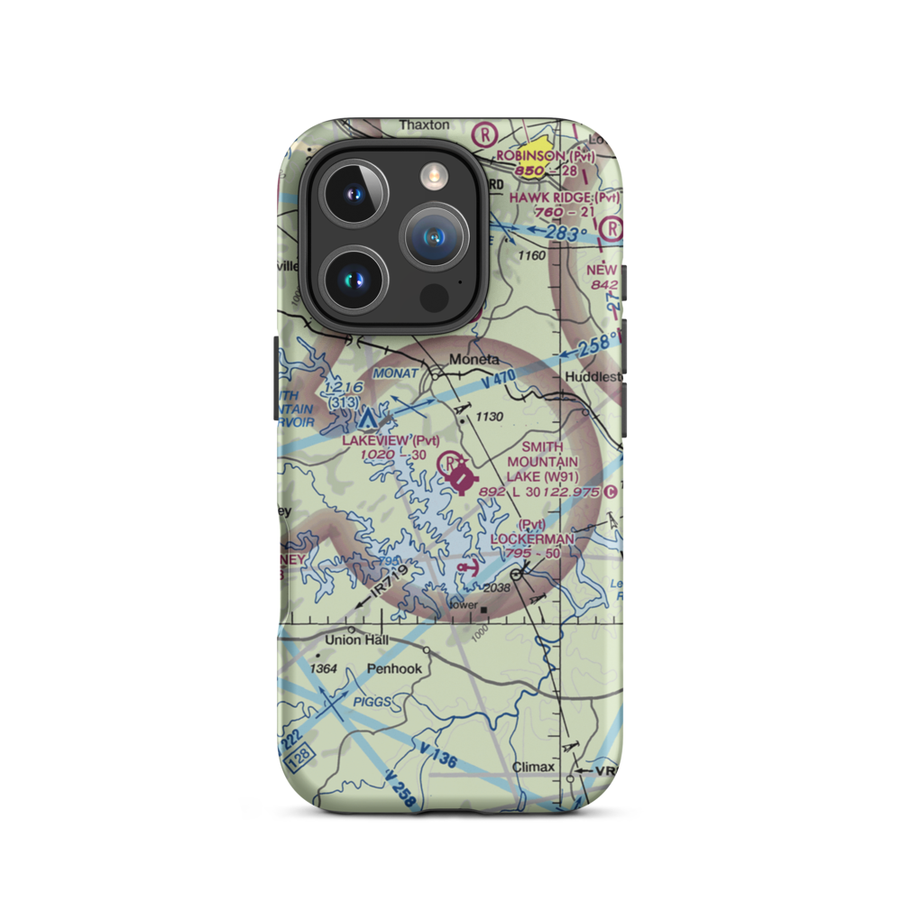 Lakeview Aerodrome (VA68) VFR Sectional  Tough iPhone Case iPhone 16 Pro model shown