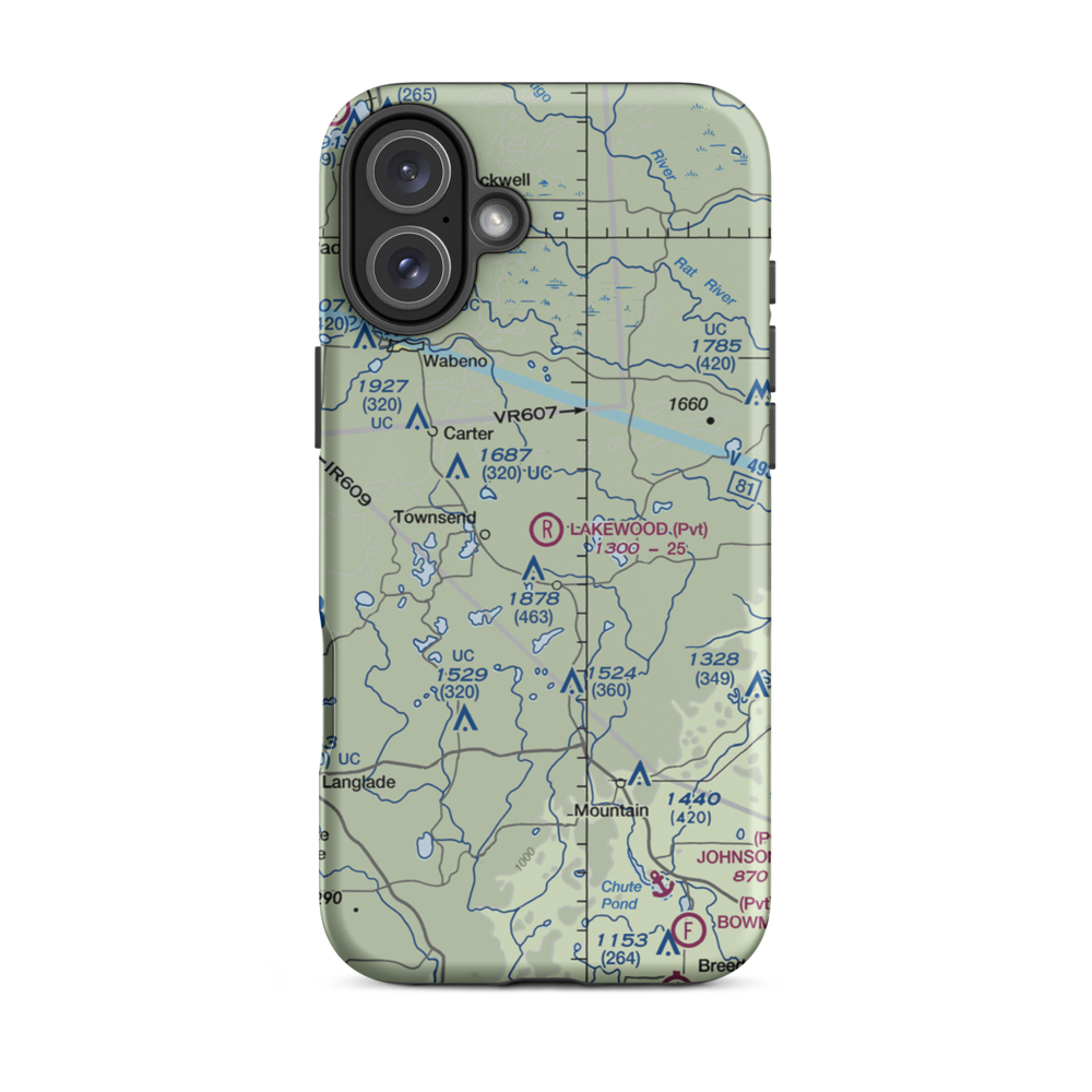 Lakewood Airpark (4WN3) VFR Sectional  Tough iPhone Case iPhone 16 Plus model shown